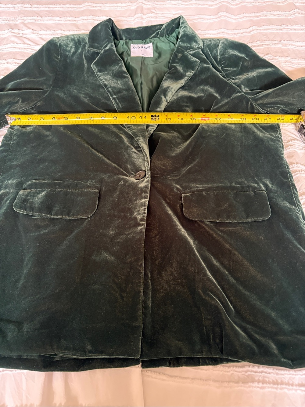 Old Navy Holiday Green Velvet Oversized Party Blazer - Picture 6 of 11